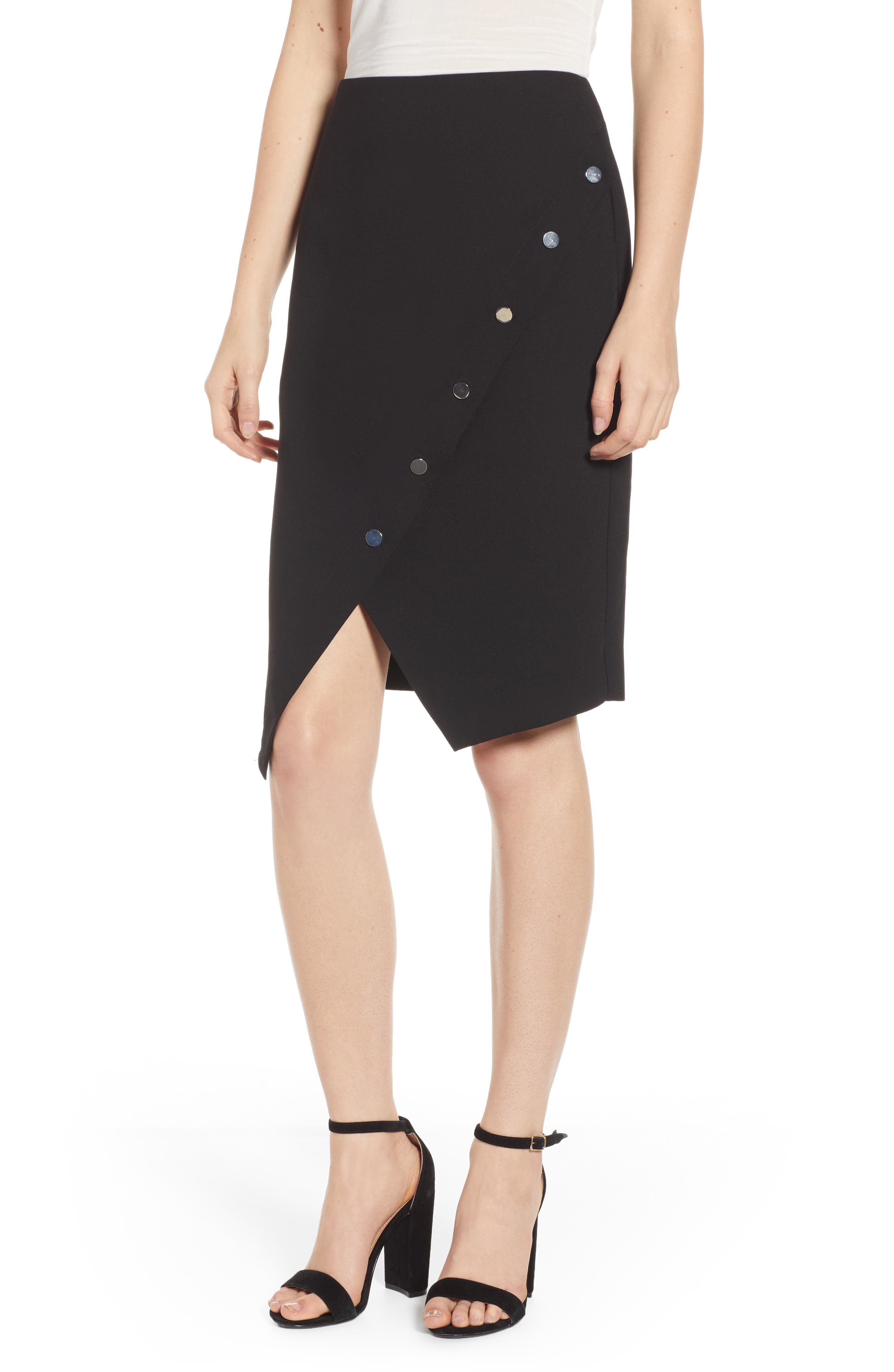 asymmetrical pencil skirt