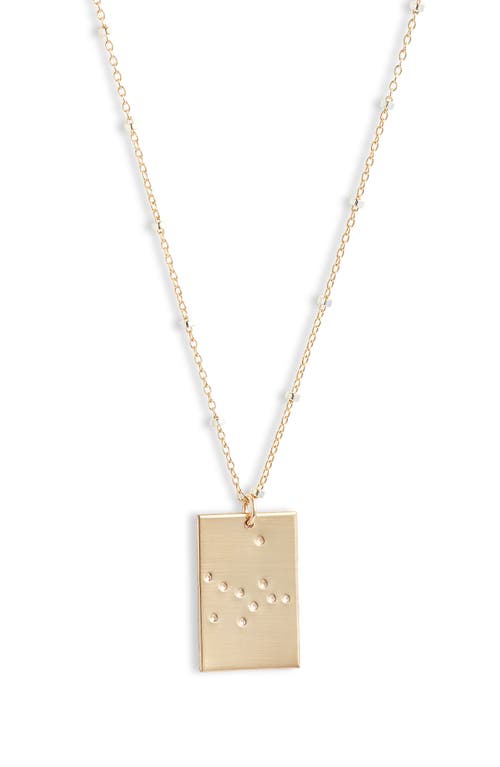 Set & Stones Zodiac Constellation Pendant Necklace in Gold - Virgo at Nordstrom, Size 20