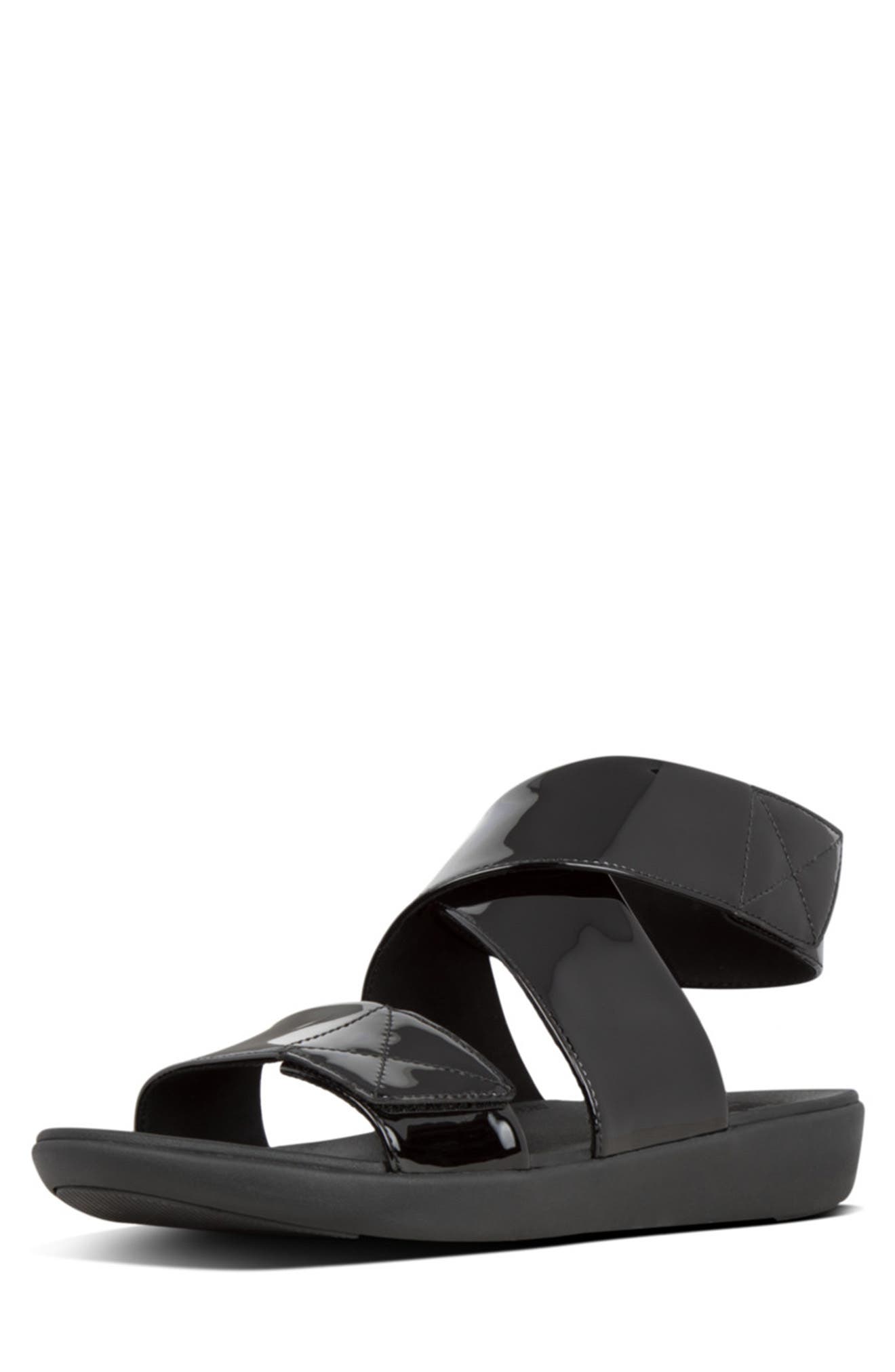 Fitflop Carin Patent Strap Sandal In Open Grey30 ModeSens