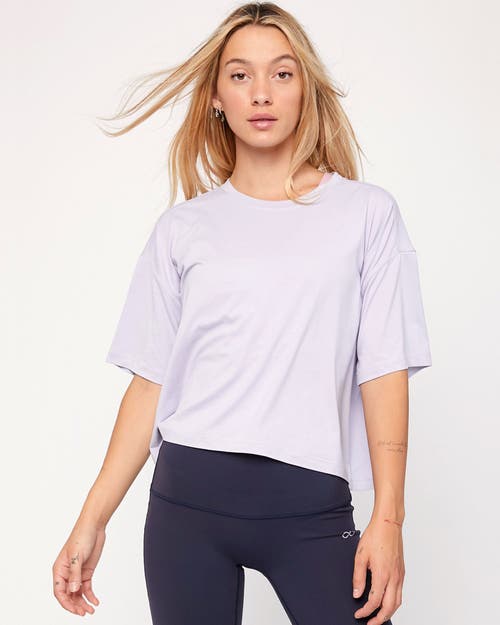 Rebody Active Cozy Boxy Tee Short Sleeve In Purple Lace