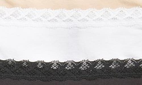 Natori Bliss 3-pack Cotton Blend Briefs In Black/cafe/white