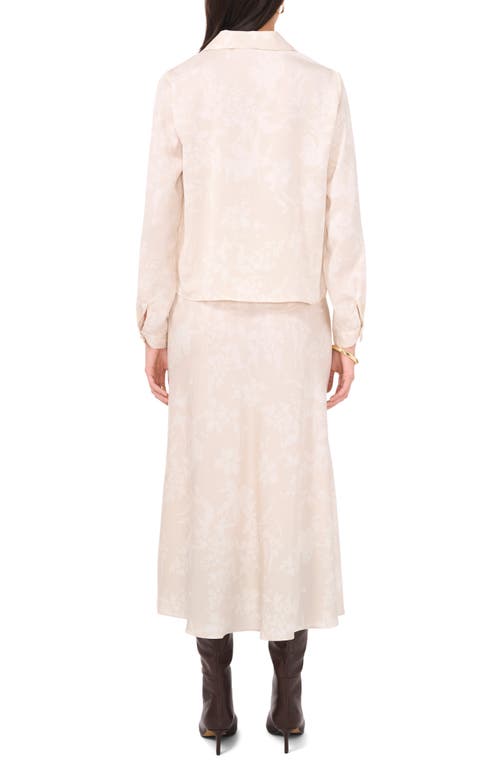 VINCE CAMUTO VINCE CAMUTO CROP CHARMEUSE BUTTON-UP SHIRT 
