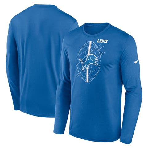 Men's Detroit Lions Nike Blue Sideline Seismic Legend Long Sleeve T-Shirt