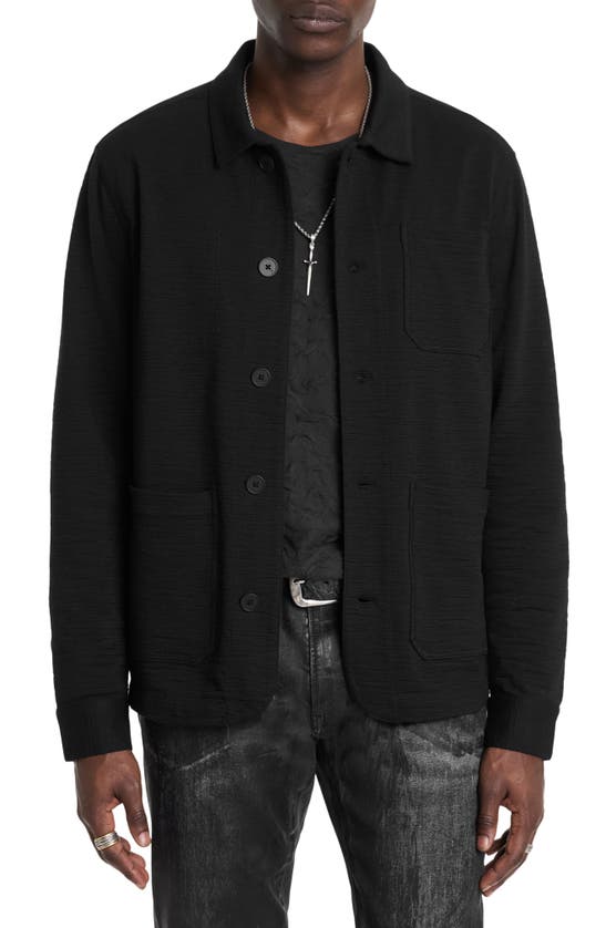 Shop John Varvatos Kenmare Textured Knit Jacket In Black