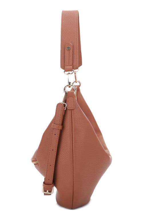 Mali + Lili Megan Recycled Vegan Leather Hobo Sling Bag In Cognac