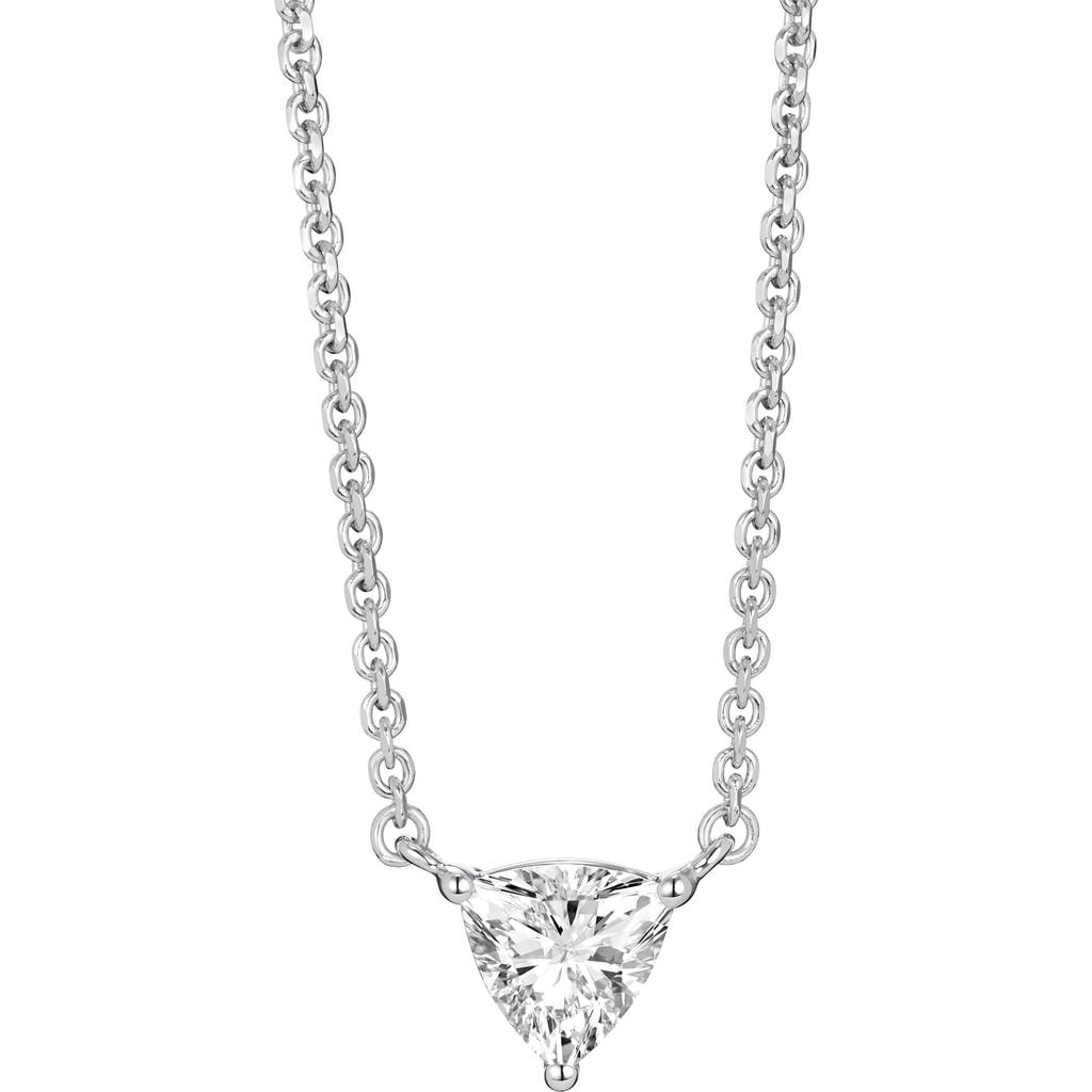 Lightbox 0.375-carat Lab Grown Trillion Diamond Necklace In Metallic