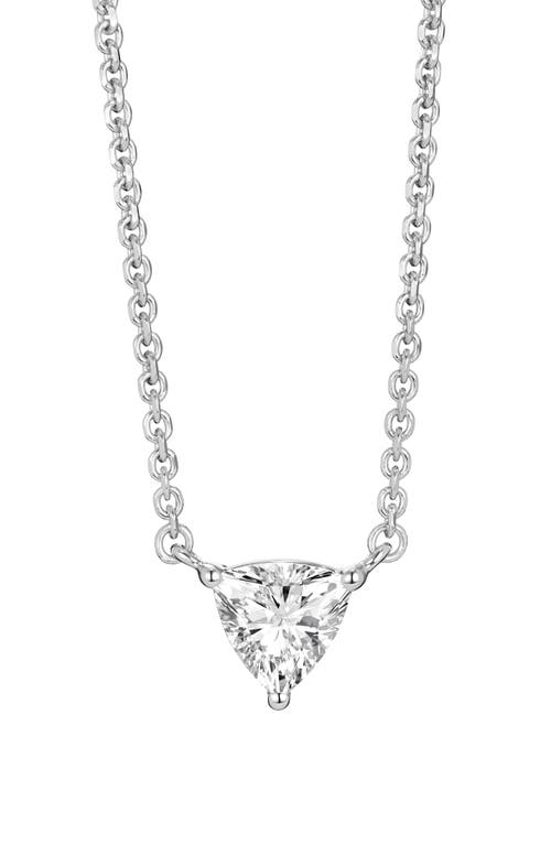 0.375-Carat Lab Grown Trillion Diamond Necklace in White/14 White Gold