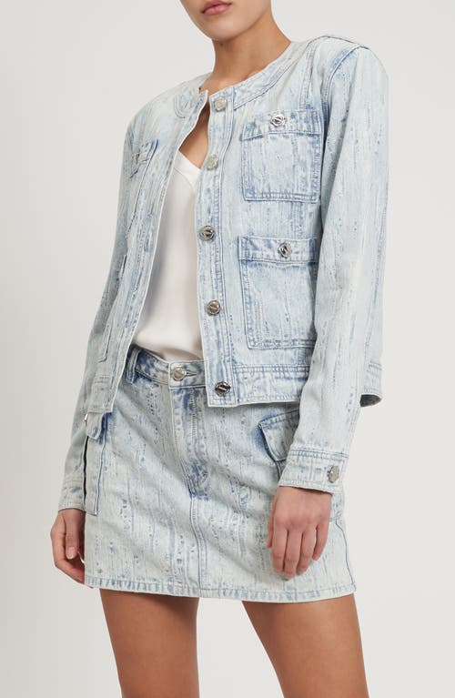 Rebecca Minkoff Baxter Patch Pocket Denim Jacket Mirage Wash at Nordstrom,