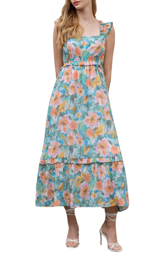 BLU PEPPER BLU PEPPER FLORAL MIDI SUNDRESS