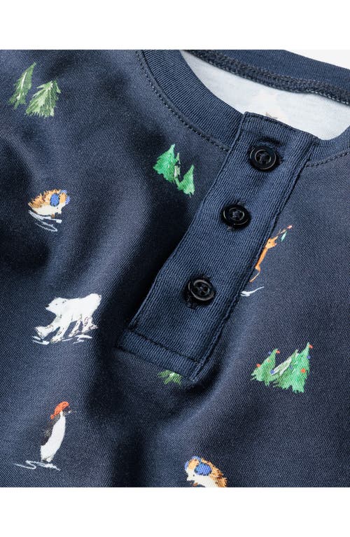 Shop Petite Plume Kids' Arctic Antics Snug Fitted Two-piece Pima Cotton Pajamas In Navy