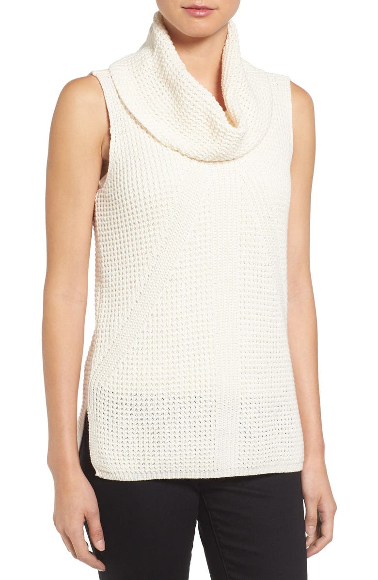 Two by Vince Camuto Sleeveless Waffle Stitch Cowl Neck Sweater | Nordstrom