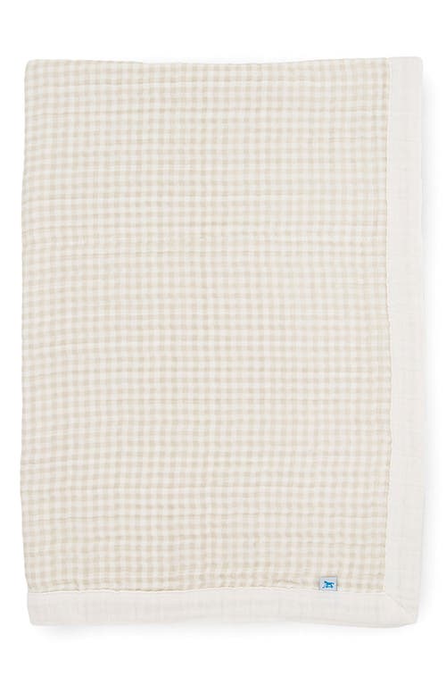 little unicorn Cotton Muslin Baby Quilt in Tan Gingham at Nordstrom