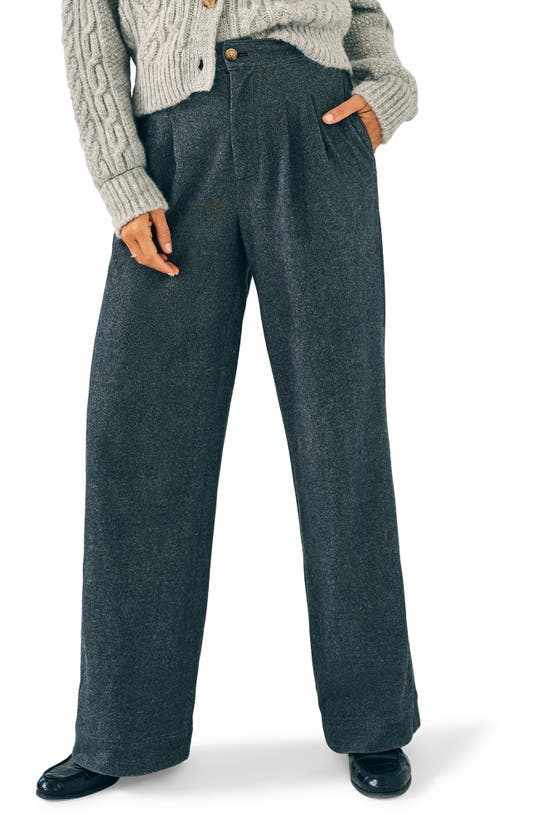 Shop Faherty Dream Flannel Trousers In Mountain Charcoal