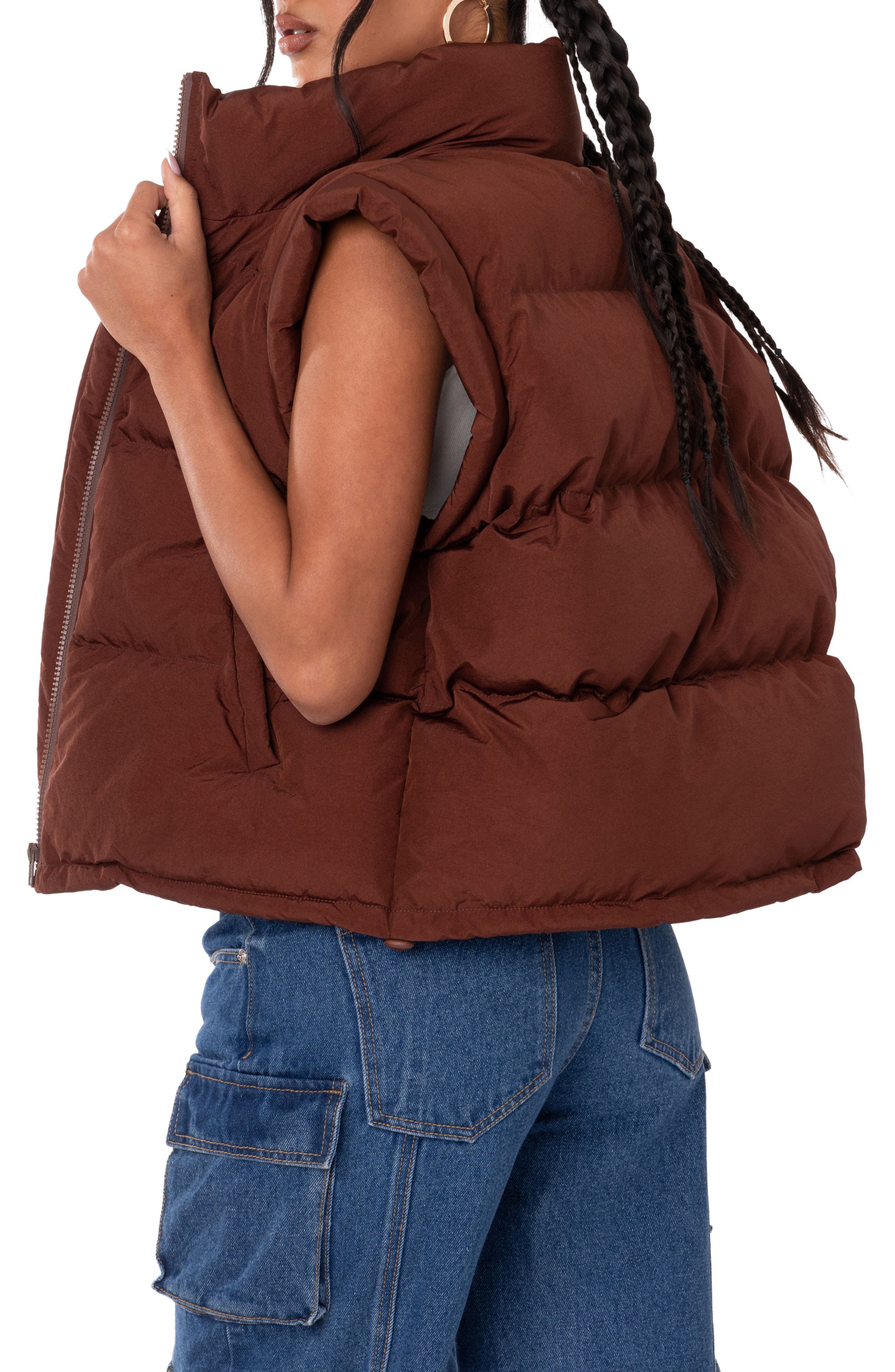 EDIKTED Legacy Oversize Nylon Puffer Vest Nordstrom