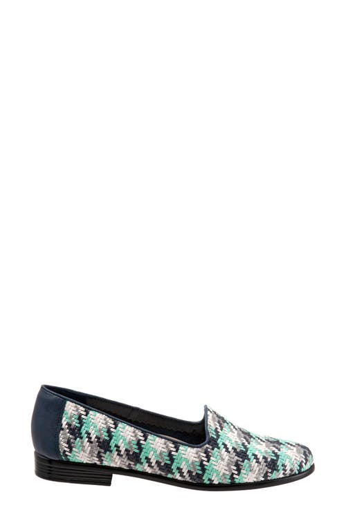 Trotters Liz Flat In Navy Print Faux Leather
