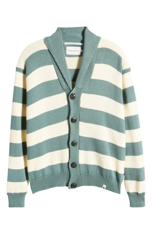 Shop Peregrine Richmond Stripe Cardigan In Lovat/white