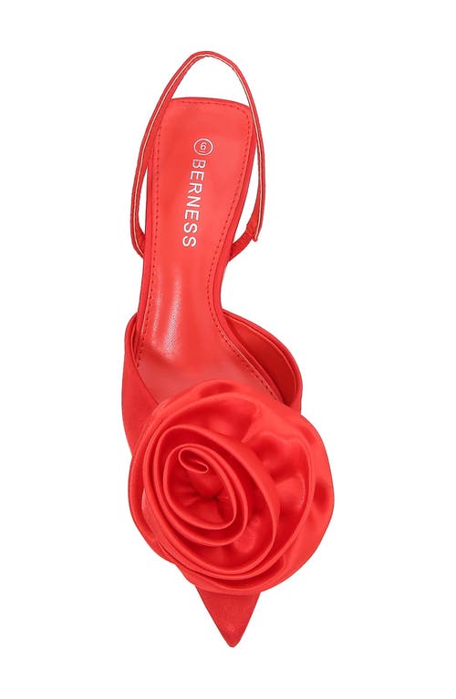 Shop Berness Camellia Flower Slingback Pump In Red