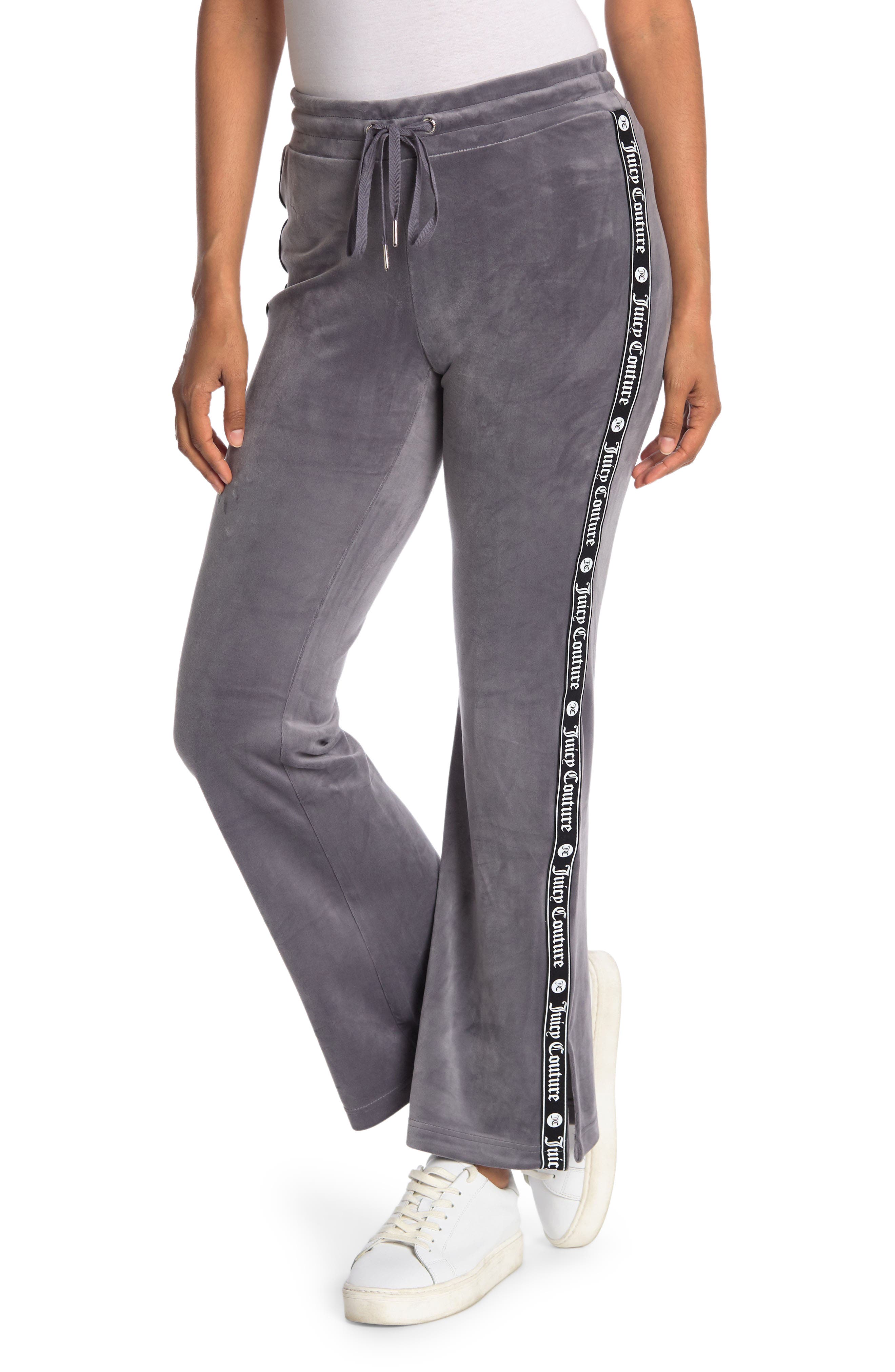 Juicy Couture Velour Drawstring Track Pants In Greylounge
