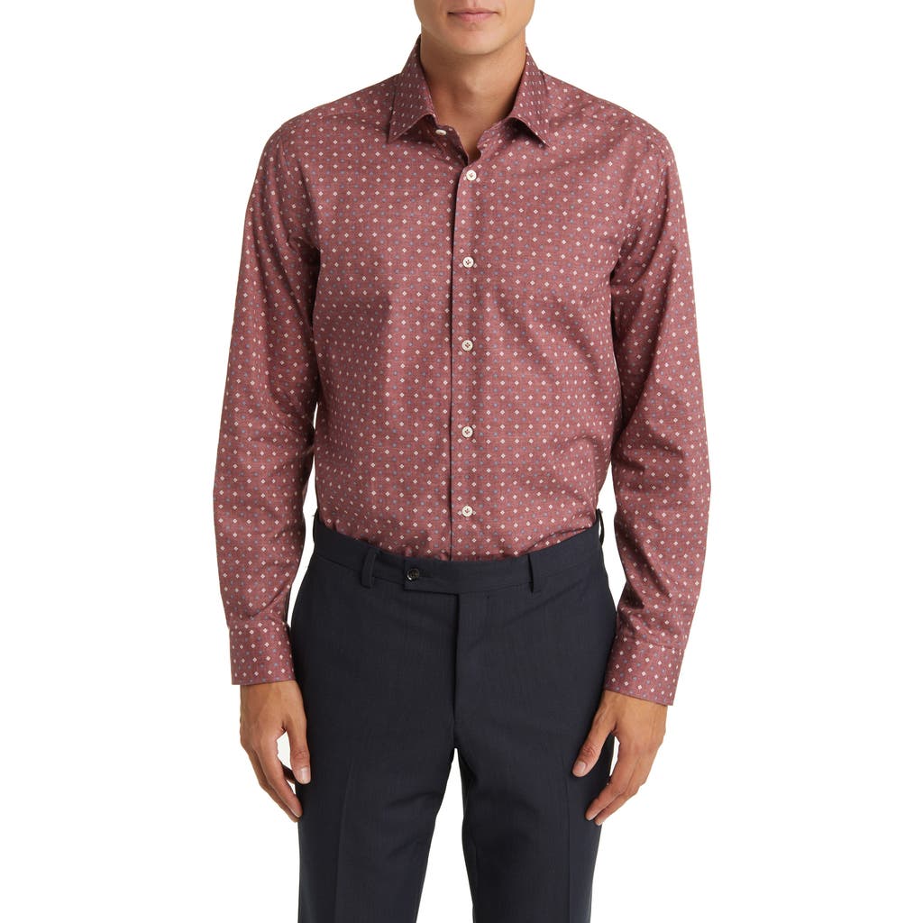 Jack Victor Agustin Contemporary Fit Foulard Print Cotton Button-up Shirt In Rose