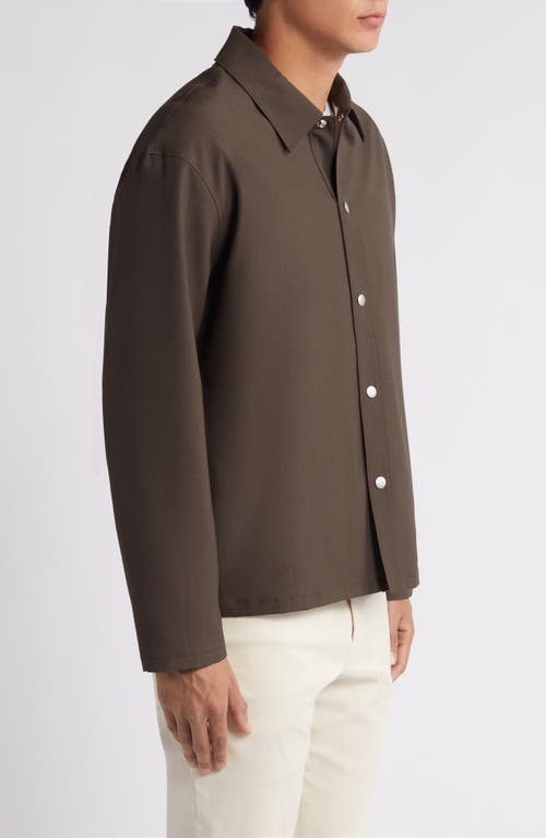 Shop Frame Snap-up Wool Jacket In Brown