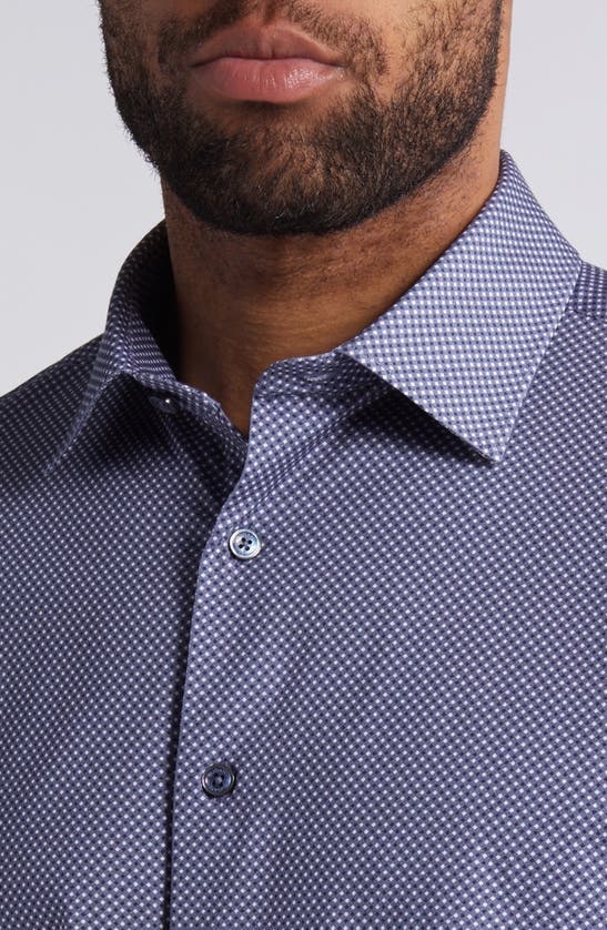 Shop Bugatchi James Ooohcotton® Geo Print Button-up Shirt In Sky