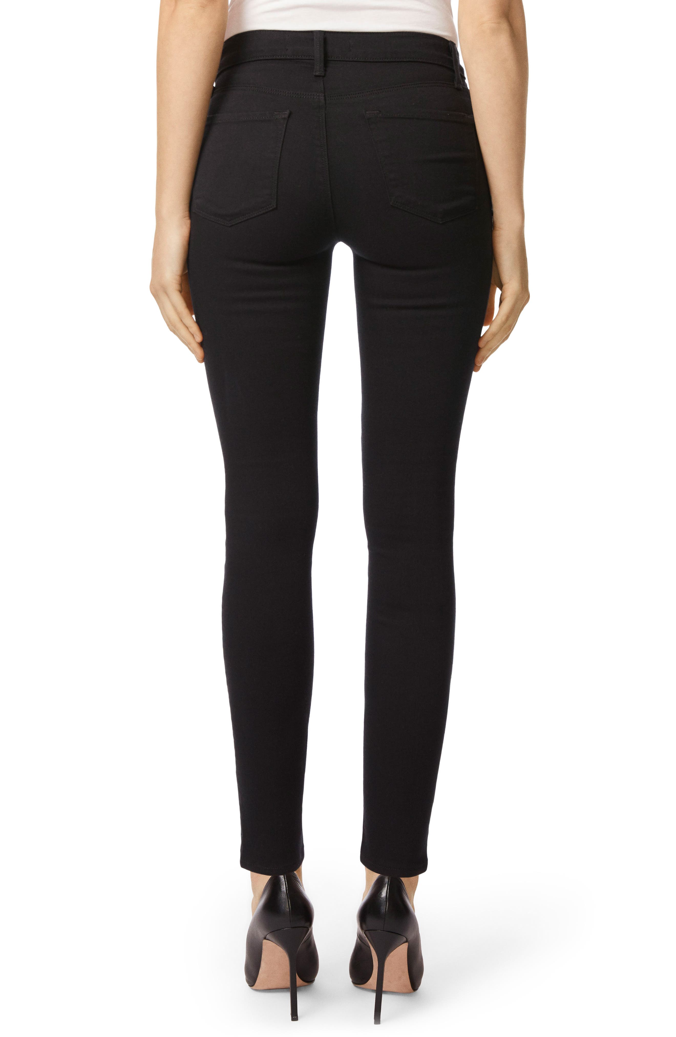 j brand maria high rise skinny jeans in seriously black