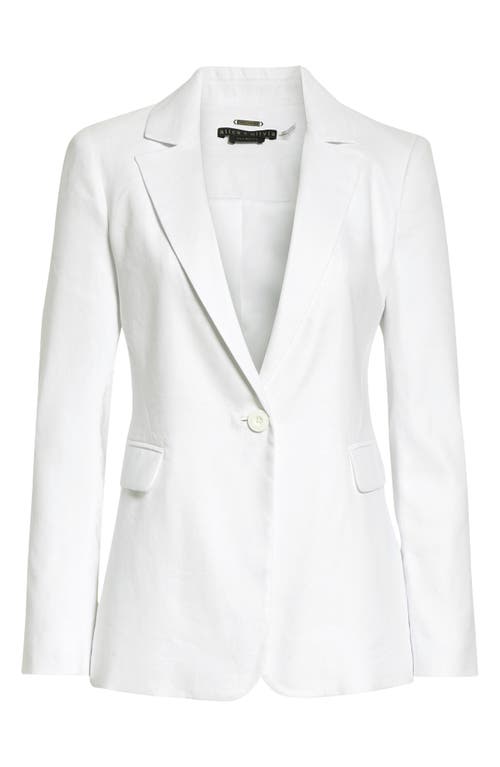 Alice + Olivia Macey Linen Blend Blazer in Off White