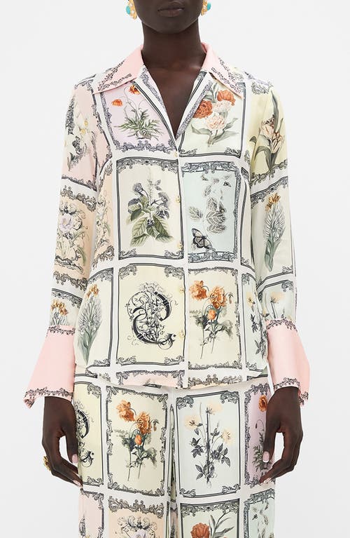 Shop Camilla Long Live Letterpress Silk Pajama Shirt