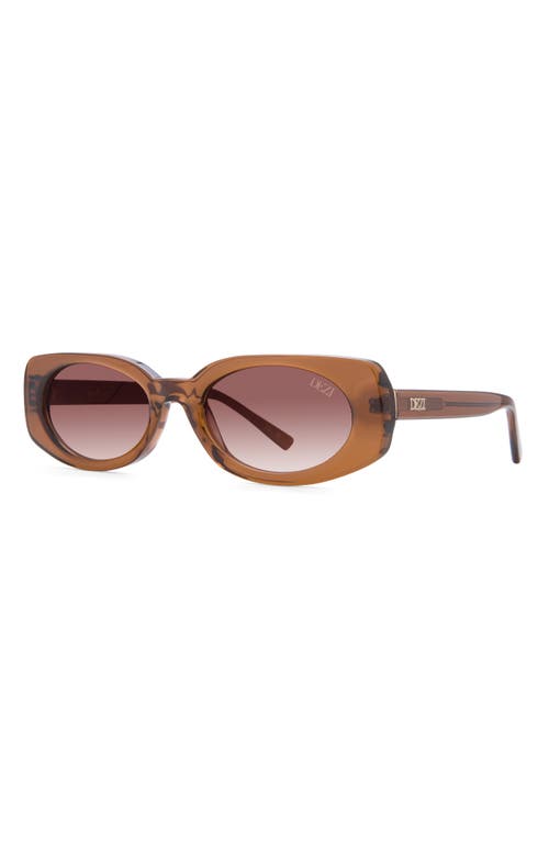 Dezi Booked 52mm Rectangular Sunglasses In Amber/honey Faded