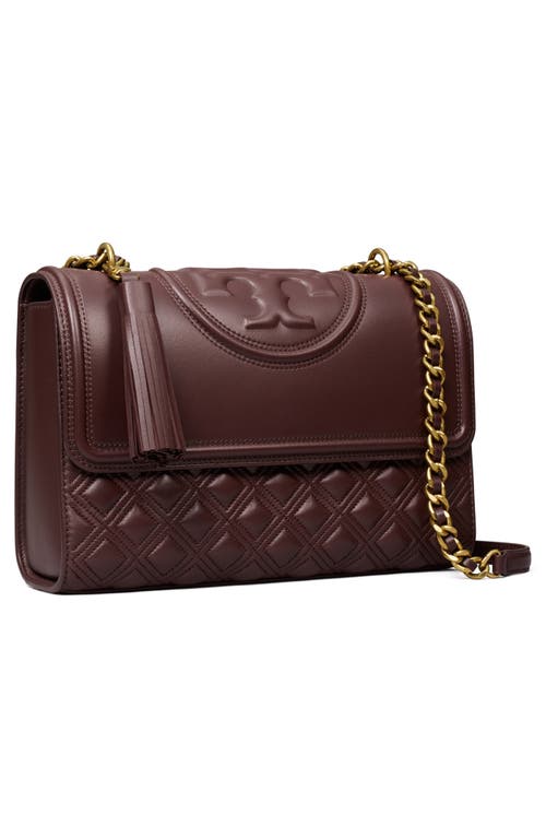 Shop Tory Burch Fleming Leather Convertible Shoulder Bag In Albarossa