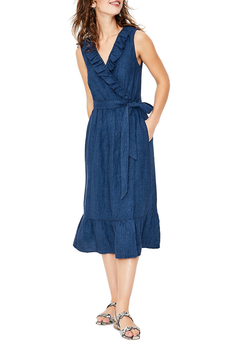 Boden Nancy Linen Midi Dress (Regular & Petite) | Nordstrom