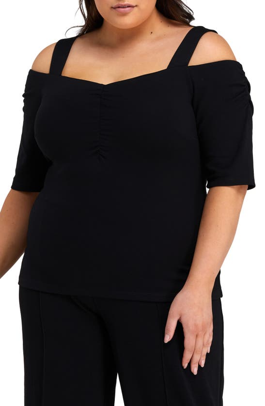 Estelle Sacha Cold Shoulder Top In Black
