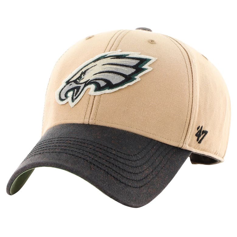 Shop 47 ' Khaki/black Philadelphia Eagles Dusted Sedgwick Mvp Adjustable Hat