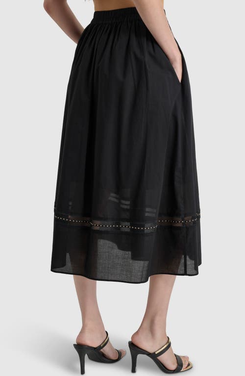 Shop Dkny Cotton Voile A-line Skirt In Black