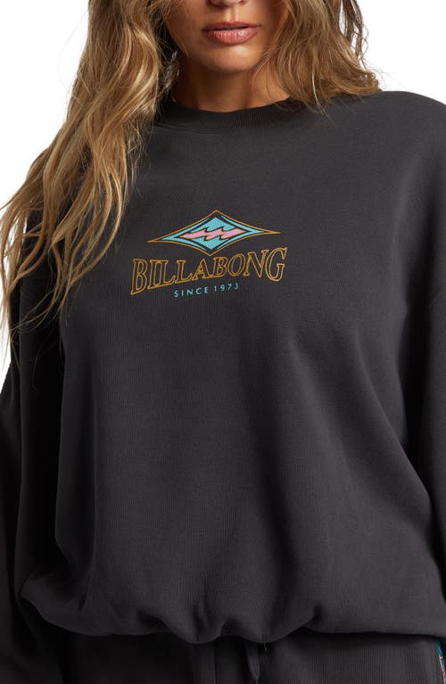 Shop Billabong Swipe Right Kendal Cotton Blend Sweatshirt In Black Sands