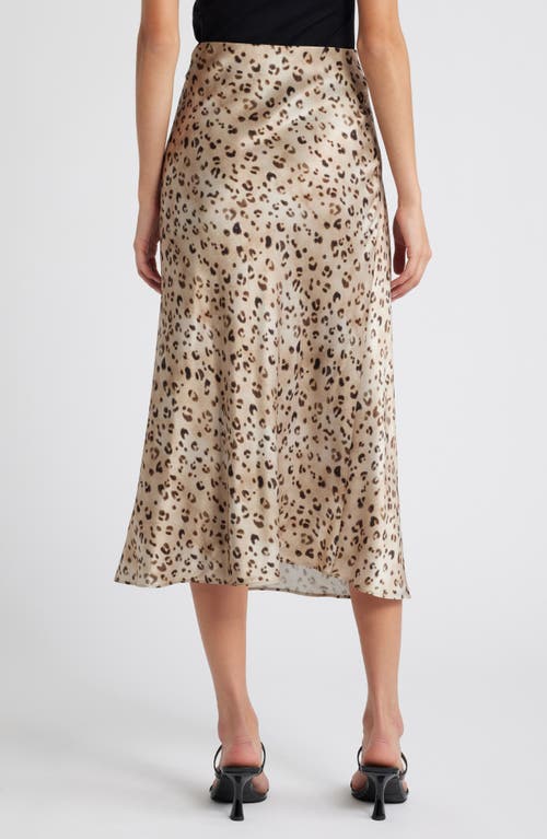 Rails Anya Leopard Print Satin Midi Skirt In Champagne Leopard