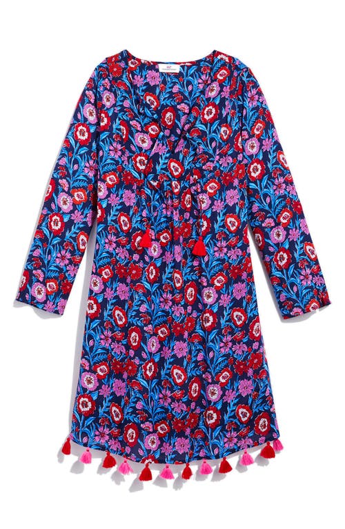 Floral Long Sleeve Cotton Blend Cover-Up Dress in Tisbury Floral - Db