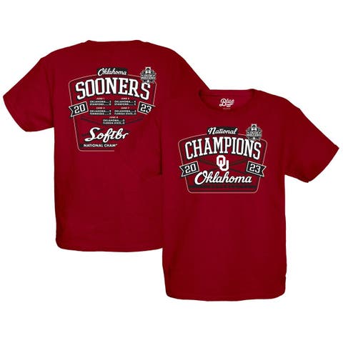 2023 Softball Champions 3 Peat Oklahoma Sooners Red Design Hoodie