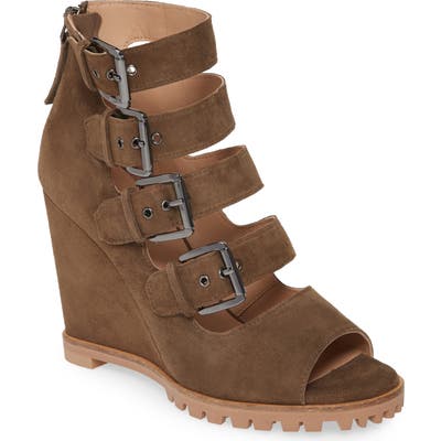 Linea Paolo Wisteria Buckle Wedge Sandal, Green