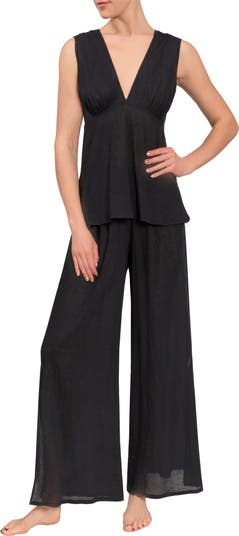 Deep V Wide Leg Pajamas