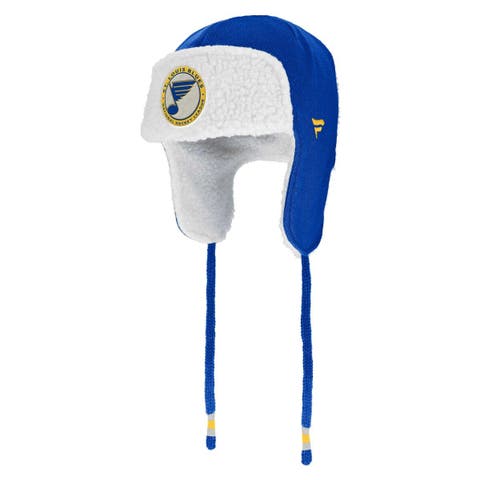 Men's New Era Royal Los Angeles Rams Helmet Head Trapper Knit Hat