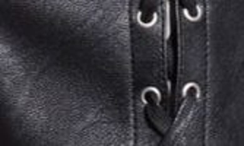 Shop Stella Mccartney Slim Fit Lace-up Faux Leather Pants In Black