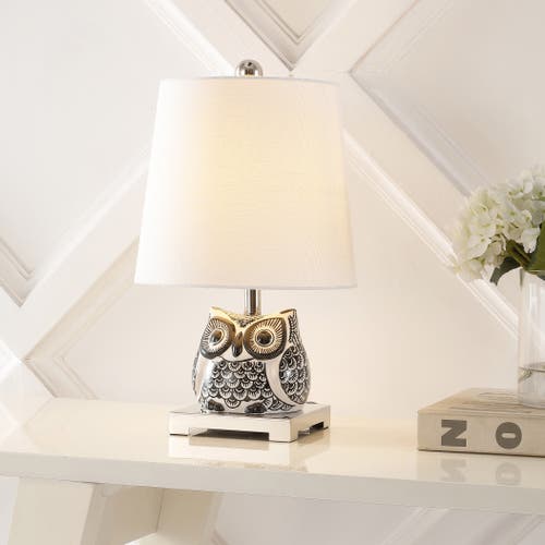 Jonathan Y Justina Ceramic Mini Led Table Lamp In Black/white