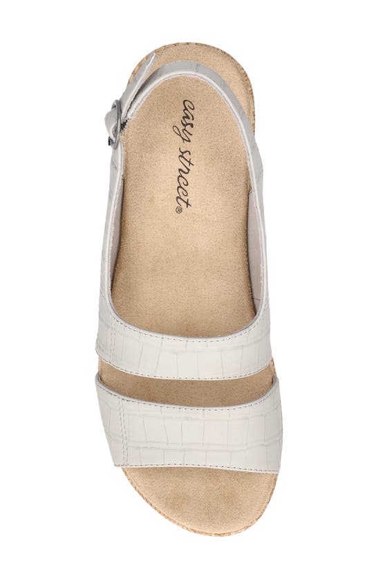 Shop Easy Street Gannett Slingback Wedge Sandal In Grey Croco