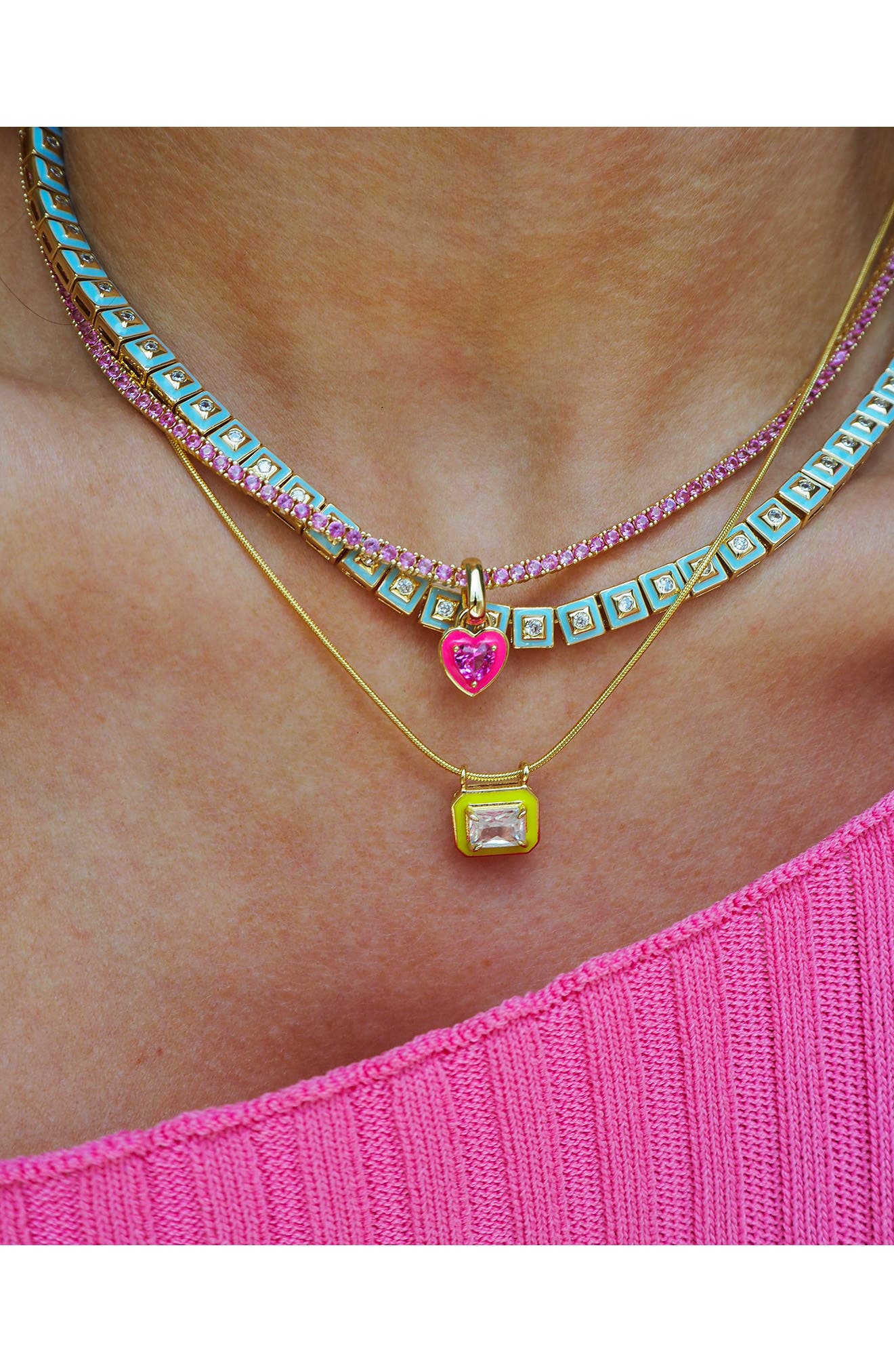 Luv AJ Mini Ballier Heart Pendant Necklace in Gold