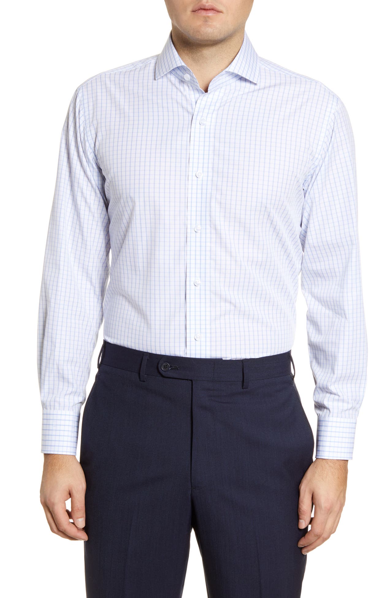 Lorenzo Uomo | Trim Fit Windowpane Dress Shirt | Nordstrom Rack