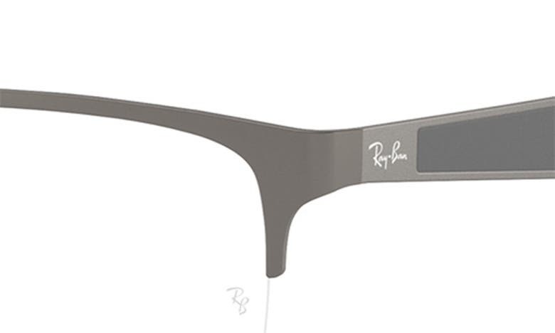 RAY BAN RAY-BAN 54MM SEMI RIMLESS RECTANGULAR OPTICAL GLASSES