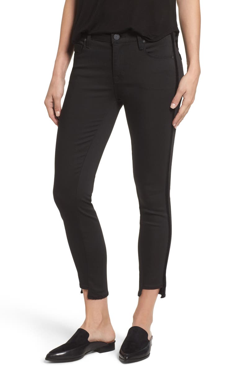 PARKER SMITH Twisted Tuxedo Crop Skinny Jeans (Eternal Black) | Nordstrom