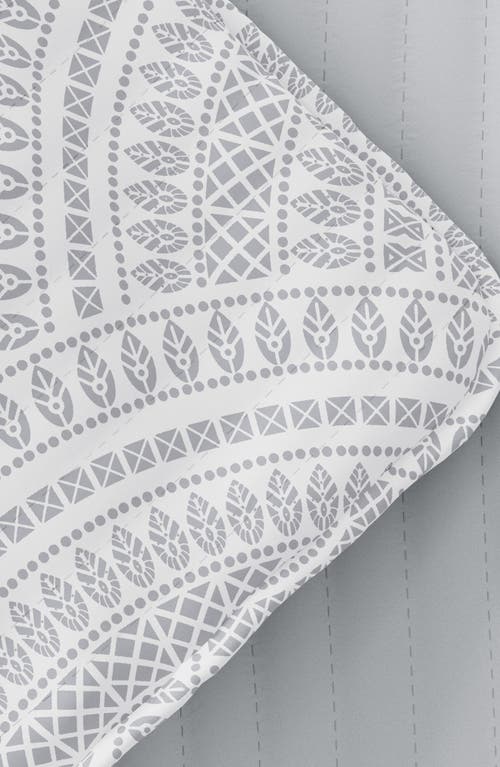 Shop Homespun 3-piece Reversible Scallop Print Quilt Set In Light Gray
