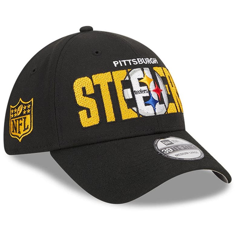 Men's New Era Black Pittsburgh Steelers 2022 NFL Draft 39THIRTY Flex Hat